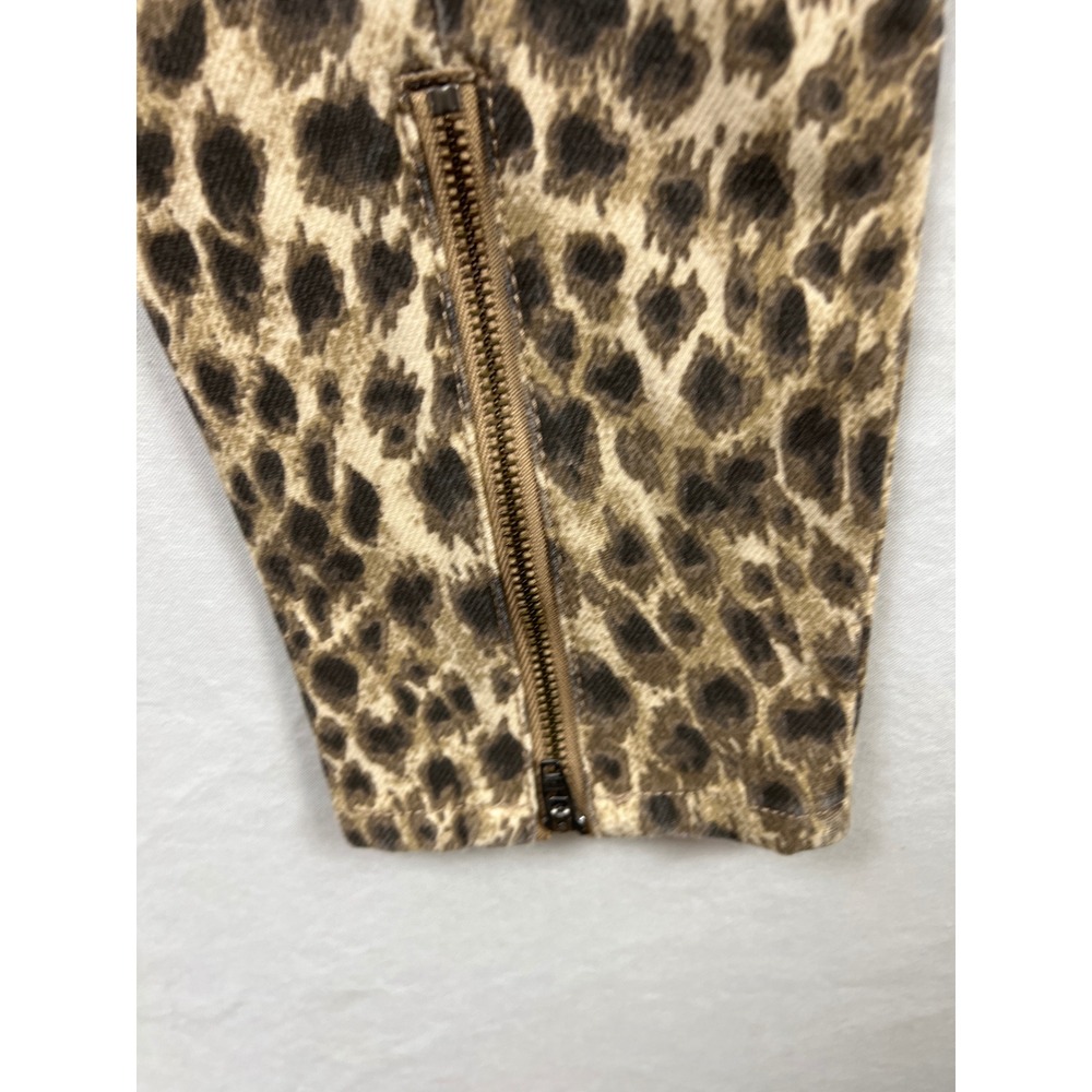 J.McLaughlin Leopard Print Slim Pants Womens 6 Brown Animal Print Ankle Zip - Picture 7 of 12